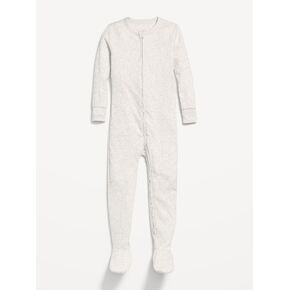 Old Navy Snug-Fit 2-Way-Zip Ribbed Pajama One-Piece for Toddler & Baby - Light Gray Heather in Kuwait