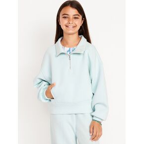 Old Navy Half-Zip Bounce Fleece Pullover Sweatshirt for Girls - SEAFOAM in Kuwait