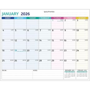 2025-2026 Magnetic Calendar for Refrigerator - 2 Year Calendar from Jan 2025 - Dec 2026, 8 x 10 In, 24 Monthly Magnetic Fridge Calendar with Strong Magnets, Thick Paper, Ample Space for Easy Planning in Kuwait