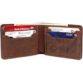 Texas Valley Handmade Slim Leather Wallet for Men - Minimalist Bifold, 100% Genuine (Camel Brown) in Saudi Arabia
