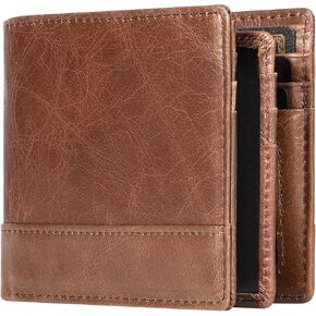 ÉtuiX Genuine Leather Wallet for Men, Bifold Mens Wallet with 2 ID Windows, 1 Picture Window, 10 Card Slots, RFID Credit Card Holder with Gift Box in Saudi Arabia