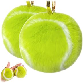 JINGGWW Fluffy Tennis Ball Keychain – Cute Plush Sports Key Ring, Soft Pompom Bag Charm for Backpack, Purse, Gifts in Kuwait