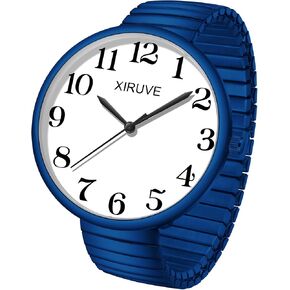 XIRUVE Super Large Face Easy to Read Dial Stainless Steel Stretch Band Women's Men's Bracelet Watch in Saudi Arabia