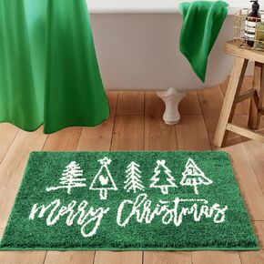 عيد ميلاد سعيد معنقدة ممسحة داخلية قابلة للغسل، لطيف أخضر حديث شجرة عيد الميلاد سجاد الحمام غير قابل للانزلاق، احتفالي عيد الميلاد عطلة الشتاء 2x3 سجاد منطقة الرمي لمدخل المطبخ in Kuwait