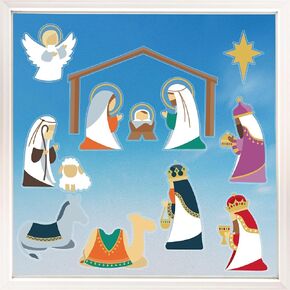 Big Dot of Happiness Holy Nativity Window Clings, Reusable Christian Holiday Window Sticker Decorations, Manger Scene Advent Decals, Religious Countdown to Christmas Static Clings in Saudi Arabia