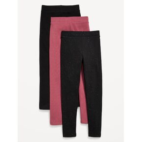 بنطلون ليجنز صوف عالي الخصر بطول كامل للبنات من Old Navy - عبوة من 3 قطع - اسود لامع in Kuwait
