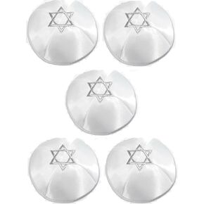 White Satin Kippah for Men & Boys, Traditional Jewish Kippah, 20-21 cm', Beautiful White Satin Kipah, Jewish Yamaka Hat, 5 Pcs Pack, One Size in Saudi Arabia