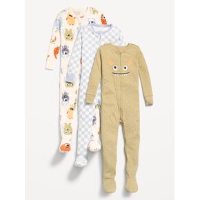 بيجامة Old Navy Snug-Fit 2-Way-Zip من قطعة واحدة مكونة من 3 قطع للأطفال الصغار والرضع - الوحش in Kuwait