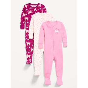 بيجامة Old Navy Snug-Fit 2-Way-Zip من قطعة واحدة مكونة من 3 قطع للأطفال الصغار والرضع - وحيد القرن in Kuwait