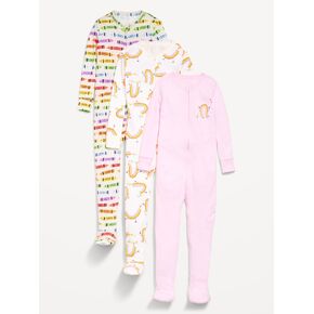 Old Navy Snug-Fit 2-Way-Zip Pajama One-Piece 3-Pack for Toddler & Baby - Crayons in Kuwait
