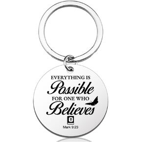 RPBAGW Bible Verse Keychain Christian Gifts for Women Men, Inspirational Spiritual Religious Gifts, Everything Is Possible Scripture Key Chain in Kuwait
