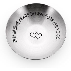 10th Anniversary Tin Gifts for Her Him Couples - 10 Year Anniversary Wedding Gifts for Wife Husband Romantic Ring Holder Jewelry Tray, Ten Year Anniverse Decorations Couple Gift Ideas for Women Men in Saudi Arabia