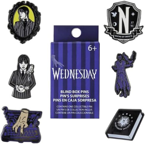 Loungefly Wednesday Addams Nevermore Mystery Box Pins [رقم تعريف شخصي واحد عشوائي] in Saudi Arabia