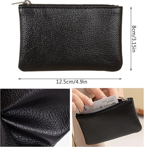 6 Pack Leather Zipper Coin Purse, Small Pouch Change Purse Coin Bag, Portable Change Wallet Coin Pouch with Zipper Mini Coin Pocket Pouch Change Holder for Men Women in Saudi Arabia