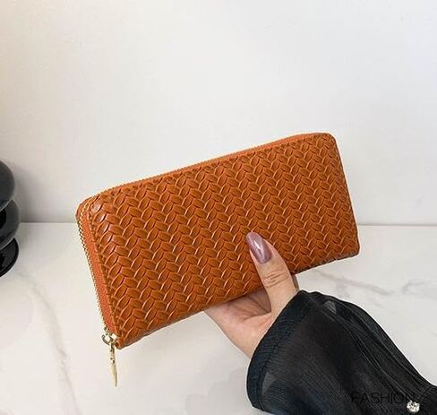 Women’s Leather Wristlet Wallet – Zip Around Clutch Purse with Multi-Card Slots & Wrist Strap (Brown) in Saudi Arabia