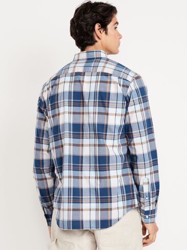 Old Navy Slim Fit Printed Everyday Shirt - Pacific Blue in Saudi Arabia