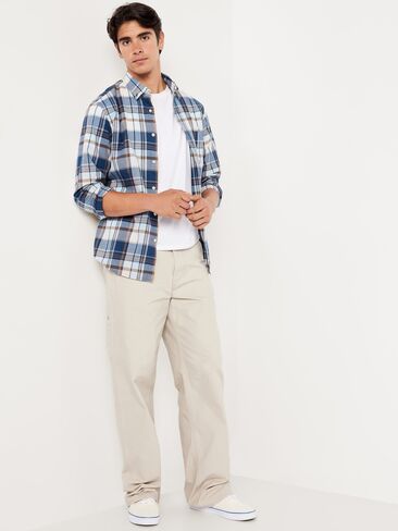 Old Navy Slim Fit Printed Everyday Shirt - Pacific Blue in Saudi Arabia