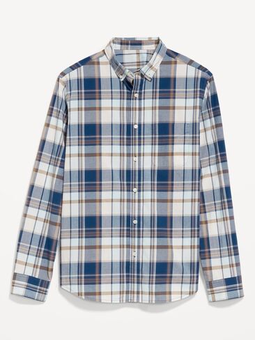 Old Navy Slim Fit Printed Everyday Shirt - Pacific Blue in Saudi Arabia