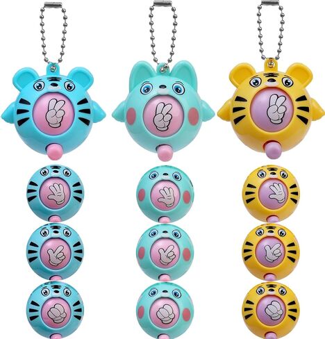 3PCS Tiger And Dog Play Chess Rock Paper Scissors Random Toy, Mini Toy Keychain with Random Rock Paper Scissors Game in Saudi Arabia
