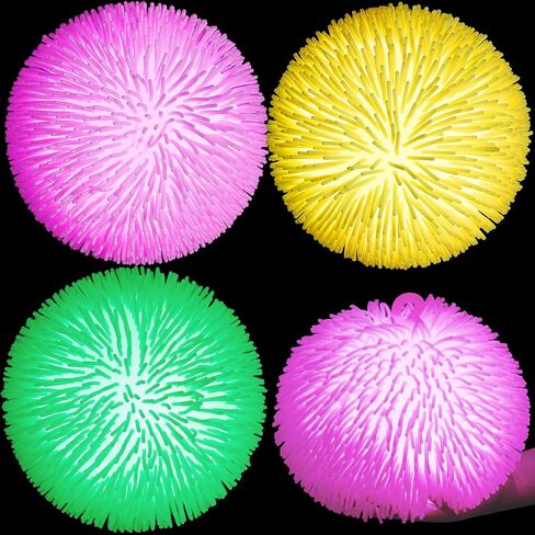 كرات منتفخة توهج في الظلام 9 بوصة الكرة الكبيرة منتفخة ضوء التخفيف من الإجهاد spiky LED متوهجة الحفلات الحفلات goodie المخزنة الحشوات ألوان متنوعة (ألوان لطيفة ، 3 أجهزة كمبيوتر) in Kuwait