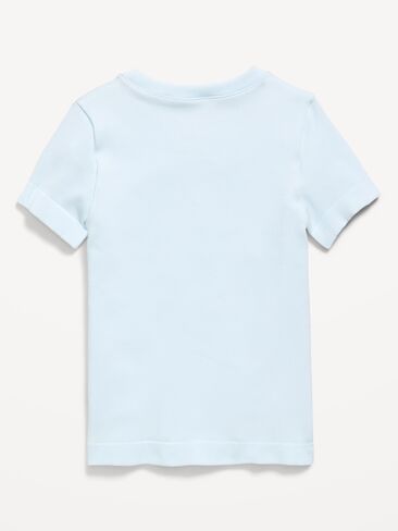 Old Navy Fitted Seamless Ribbed Performance Top for Girls - ICED WATER in Kuwait