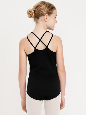Old Navy Seamless Fitted Sleeveless Leotard for Girls - Black Jack in Kuwait