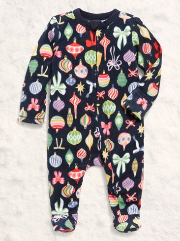 Old Navy Microfleece 2-Way-Zip Sleep & Play Footed One-Piece for Baby - Ornaments (Match The Fam!) in Kuwait