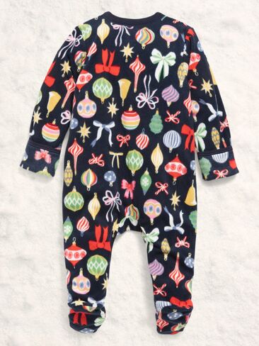 Old Navy Microfleece 2-Way-Zip Sleep & Play Footed One-Piece for Baby - Ornaments (Match The Fam!) in Kuwait