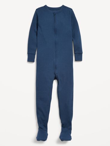 Old Navy Snug-Fit 2-Way-Zip Ribbed Pajama One-Piece for Toddler & Baby - OBSCURE NIGHT in Kuwait