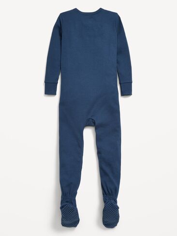 Old Navy Snug-Fit 2-Way-Zip Ribbed Pajama One-Piece for Toddler & Baby - OBSCURE NIGHT in Kuwait