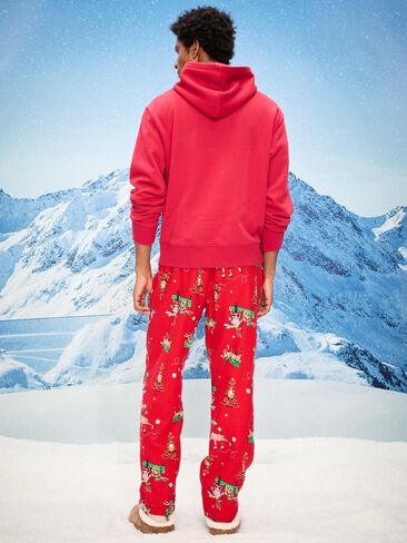 Old Navy Flannel Pajama Pants for Men - Festive Reindeer (Match the Fam!) in Saudi Arabia