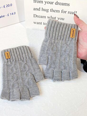 Winter Warm Fingerless Gloves - Stretchy Knitted Half Finger Gloves for Running, Driving, Cycling & Work (Men & Women) in Saudi Arabia