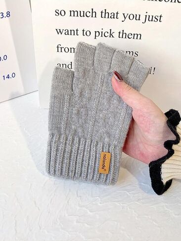 Winter Warm Fingerless Gloves - Stretchy Knitted Half Finger Gloves for Running, Driving, Cycling & Work (Men & Women) in Saudi Arabia