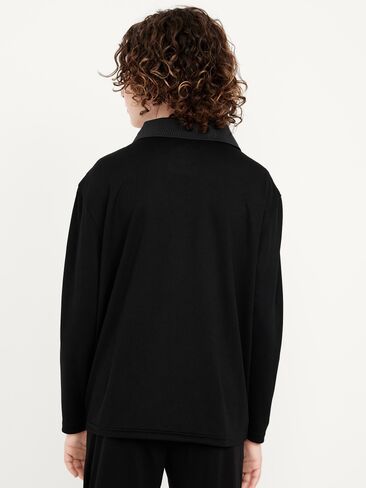 Old Navy Oversized Long-Sleeve Collared Soccer Top for Boys - BlackJack in Saudi Arabia