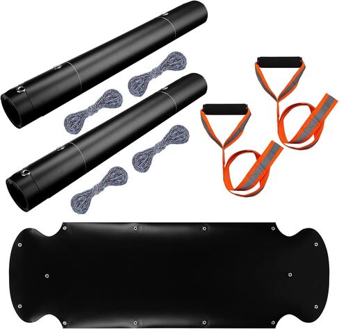 2 PCS DEER DRACK SLEDS DEER SLED GAME RAEULER مع 2 PCS حزام السحب الغزلان الشاقين للدغمة لدكات الصيد الجليدية إكسسوارات السحب حبل السحب لصيد هدية الصيد in Saudi Arabia