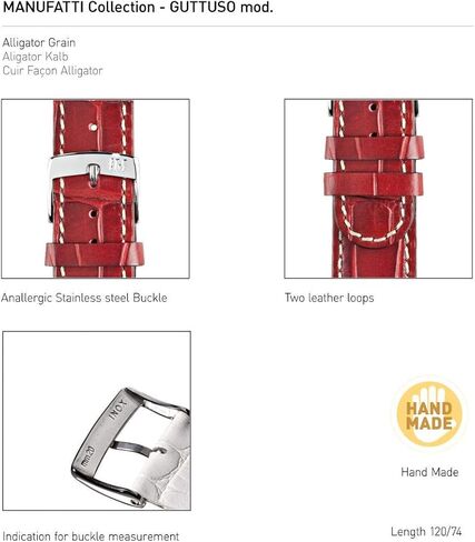 Morellato Guttuso Calf Leather Watch Strap - Chrome-plated Stainless Steel Buckle - MANUFATTI Collection in Saudi Arabia