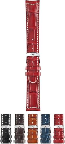 Morellato Guttuso Calf Leather Watch Strap - Chrome-plated Stainless Steel Buckle - MANUFATTI Collection in Saudi Arabia