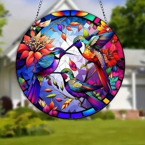 Hanging Window Decor Pendant Hummingbird Pendant - Colorful Window Decoration,Sun Catchers Indoor Wall Art Home Decor Gift for Women Mom Bird Lovers in Saudi Arabia