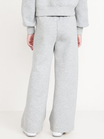 Old Navy High-Waisted Bounce Fleece Wide-Leg Sweatpants for Girls - Light Heather Gray in Saudi Arabia