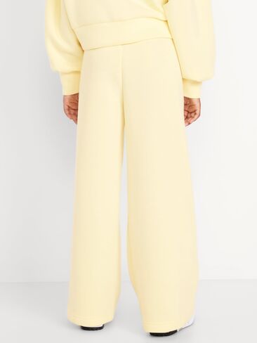 Old Navy High-Waisted Bounce Fleece Wide-Leg Sweatpants for Girls - HONEYDEW in Saudi Arabia