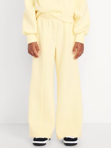 Old Navy High-Waisted Bounce Fleece Wide-Leg Sweatpants for Girls - HONEYDEW in Saudi Arabia