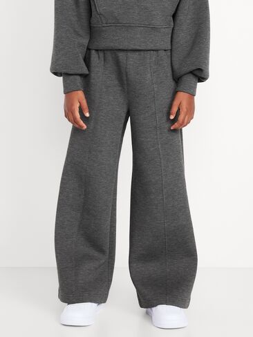 Old Navy High-Waisted Bounce Fleece Wide-Leg Sweatpants for Girls - Charcoal in Saudi Arabia