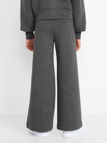 Old Navy High-Waisted Bounce Fleece Wide-Leg Sweatpants for Girls - Charcoal in Saudi Arabia