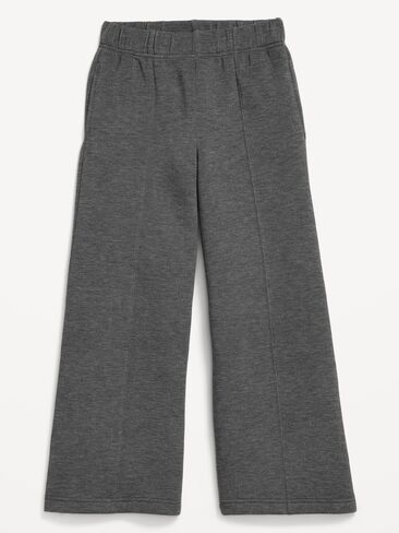 Old Navy High-Waisted Bounce Fleece Wide-Leg Sweatpants for Girls - Charcoal in Saudi Arabia