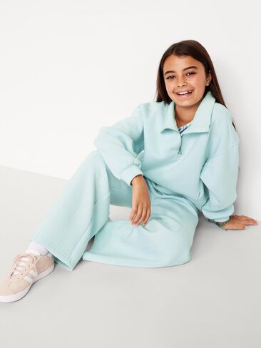 Old Navy High-Waisted Bounce Fleece Wide-Leg Sweatpants for Girls - SEAFOAM in Saudi Arabia