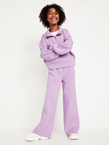 Old Navy High-Waisted Bounce Fleece Wide-Leg Sweatpants for Girls - Clary Sage in Saudi Arabia
