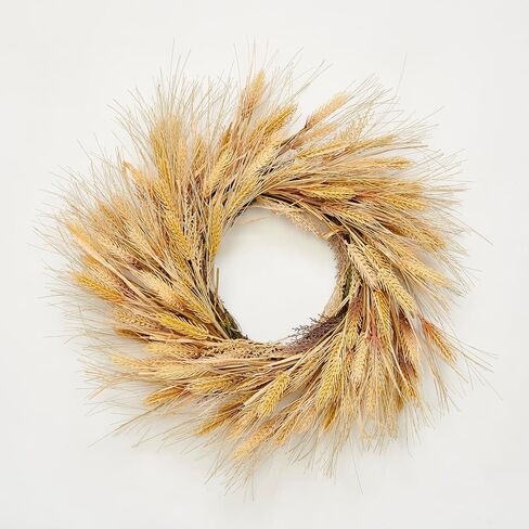28" Artificial Harvest Wheat & Grass Wreath on Natural Twig Base in Saudi Arabia