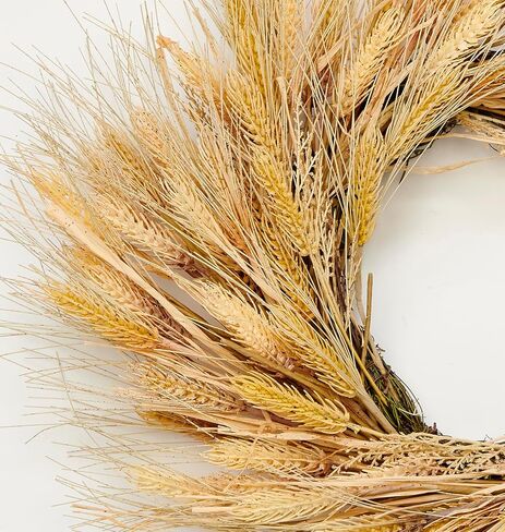28" Artificial Harvest Wheat & Grass Wreath on Natural Twig Base in Saudi Arabia