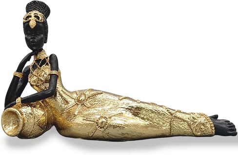 NUOYI PIEIN ديكور المنزل الأفريقي - الفن الأفريقي لديكور المنزل - تماثيل أفريقية لغرفة المعيشة - قطعة مركزية لطاولة القهوة - هدية للتدفئة بالمنزل الجديد، والزفاف in Kuwait