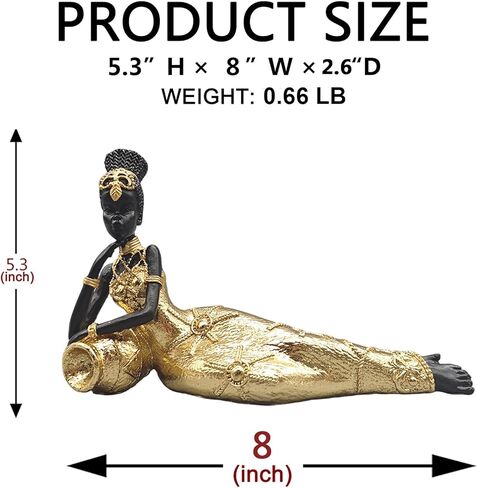 NUOYI PIEIN ديكور المنزل الأفريقي - الفن الأفريقي لديكور المنزل - تماثيل أفريقية لغرفة المعيشة - قطعة مركزية لطاولة القهوة - هدية للتدفئة بالمنزل الجديد، والزفاف in Kuwait